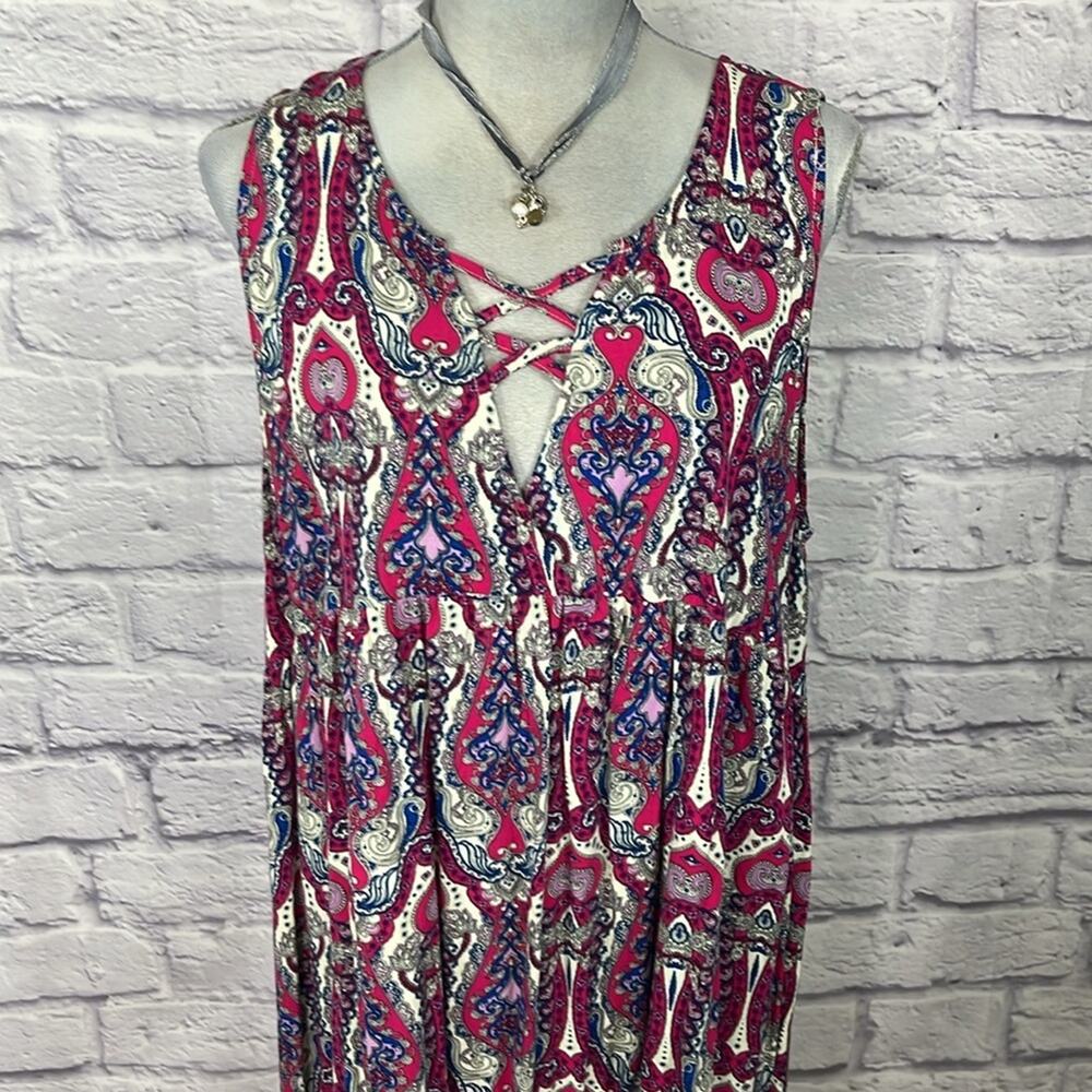 Umgee front lace paisley babydoll mini dress - Picture 2 of 9